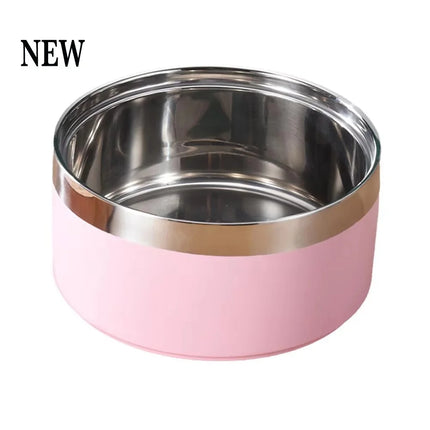 Custom Stainless Steel Double Vacuum Pet Bowl, Large Capacity Food Water Feeder For Dogs Cats, Puppy Daily Accessories