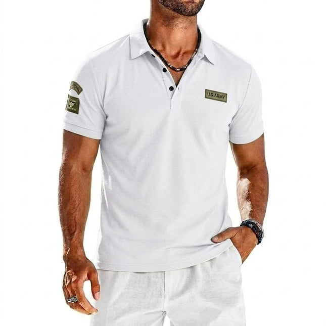 Summer Short Sleeve Polo Shirts Embroidered Breathable T-Shirts for Men Gym Lightweight Solid Button Tops Luxury Men's Shirts