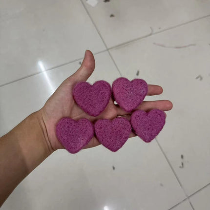 5pcs/pack Soft Wool Felt Heart Newborn Photography Props Adorable Solid Color Handmade DIY Studio Baby Photo Shoot Accessories