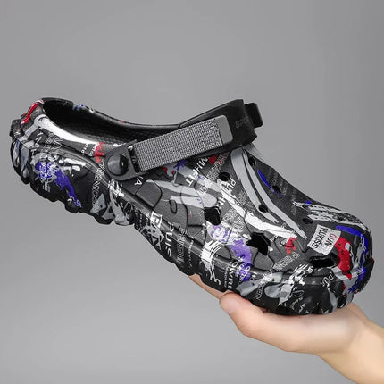 Plus Size  Summer Men Sandals Clogs Outdoor Garden Clogs Hole Shoes Male Casual Shoes Water Shoes Comfort Home Soft Slippers