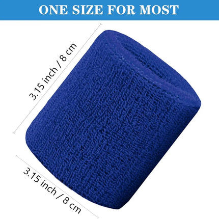 New Hot 1Pairs 2Pcs Set Breathable Cotton Wrist Sweatbands Sweat Absorbent Wristbands for Tennis Football Basketball Running Gym