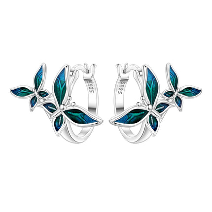 Orstarry 925 Sterling Silver Blue Zircon Starry Sky Earring Original Jewelry Hoop Earrings Women Jewelry Party Trendy Gifts
