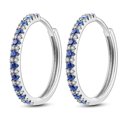 Orstarry 925 Sterling Silver Blue Zircon Starry Sky Earring Original Jewelry Hoop Earrings Women Jewelry Party Trendy Gifts