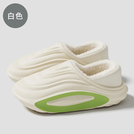 Winter Thickened Non-slip Waterproof Warm Lined Cotton Slippers EVA Material Indoor Bathroom Parent-child Couple Home Slippers