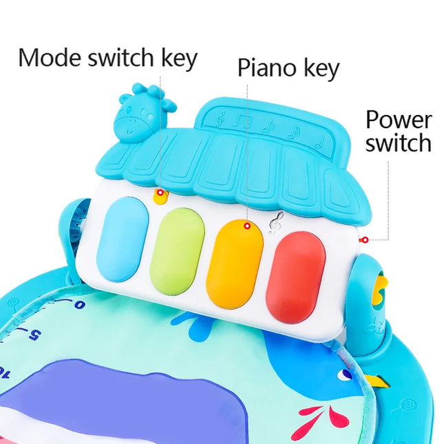 Baby Fitness-Stand Musik-Spielmatte Aktivitätsspielzeug Neugeborenen-Klavier Krabbeldecke Pedalspielpad Frühpädagogik 0-36 Monate Geschenke