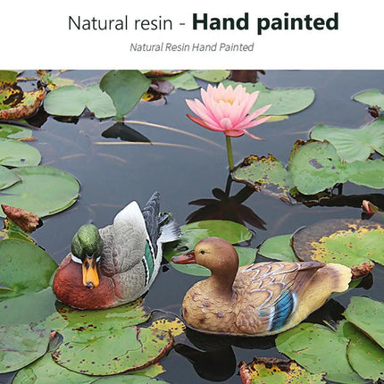 Large Size Outdoor Garden Duck Statues Cute Resin Mandarin Duck Statue Garden Pond Decoration Home Decor Animal Sculpture