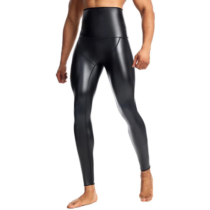 High Waist Leather Pants Slim PU Pants Men Trousers Big Size S-4XL New Black Cowboy Men's Leather Pants Motorcycle Riding Pants