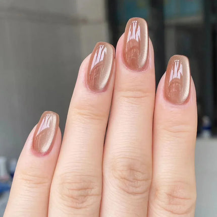 24Pcs Short Oval Gradient Pink Press On Nails Glossy Finish Full Cover False Nails for Women&Girl Removable Wearable Nail Art
