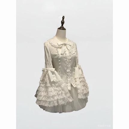 Lace Doll-Style Lolita Princess Sleeve Shirt, Long-Sleeved Versatile Top for Summer, Cute Lolita Inner Wear