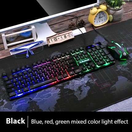 KM320 Keyboard And Mouse Set Waterproof Luminous Game Backlit Keyboard - product image from BSM MART