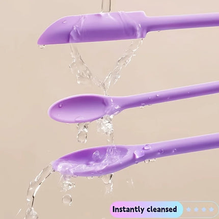 3pcs Reusable Silicone Spatulas, Eco-Friendly Cosmetic Jar Scrapers, Portable for Makeup Skincare, Easy Clean Travel Tool