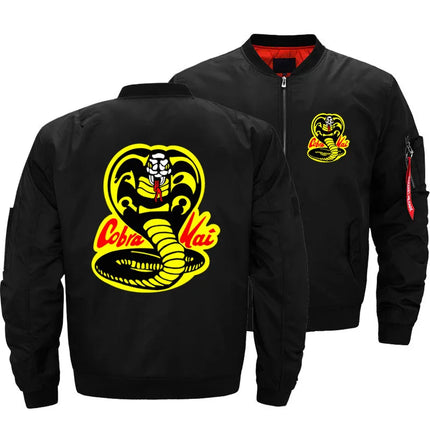 Men's Outwear Bomber Jackets Cobra Kai Karate Kid Pilot Air Military Motorcycle Windbreaker Thicken Coats Oversized 5XL