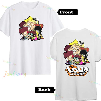 Loud House Japanese Anime Cartoon Print Tee-shirt Short Sleeve Kawaii Funko Harajuku Style Funny Cool Fashion T-Shirt