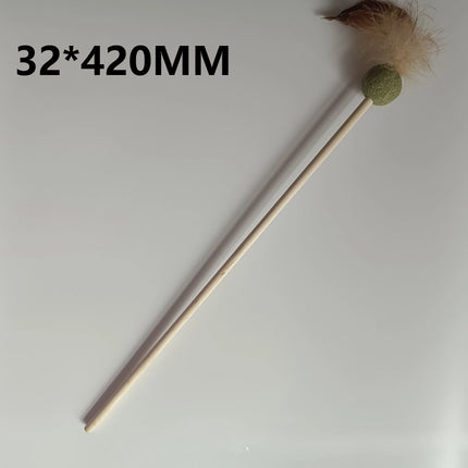 Catnip Ball with Feather Cat Teasing Stick Toy for Indoor Cats, Feather Kitten Toys for Cats, Encourages Active Play & Wellness