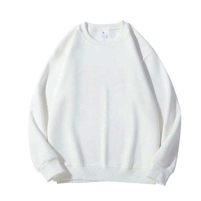 Camisa de manga larga holgada casual para hombre, primavera otoño, cuello redondo, color sólido, camisetas de manga larga, ropa nueva para hombre, blanco y negro