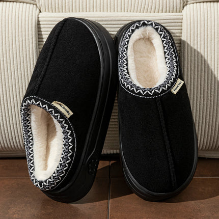 Winter Fashion Simple Fuzzy Home Lady's Shoes Warm Couples Indoor Leisure Soft Sole Women's Slippers Non-slip Fuzzy Bedroom