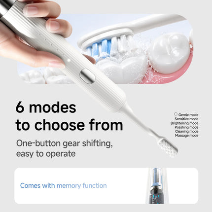 DOCO LAB Electric Toothbrush Vibration Sonic Electric Toothbrush for Adults Rechargeable Smart 6 Modes 5 Brush Heads