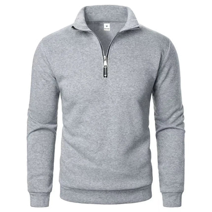 Spring Autumn new Casual Half Zipper stand collar sweatshirt Trend Simple slim men Pullover long sleeve tops Men's sweatshirt