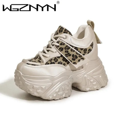 10CM New Microfiber Leather Rhinestone Bling Daddy Tide Breathable Platform Fashion Comfy 2025 High Brand Autumn Spring Shoes