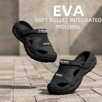 2026 Summer Hot Sale Men's EVA Sandals Summer Thick Soft Soled Outdoor Wear Beach Casual Sports Perforated Shoes Plus Size 48-49