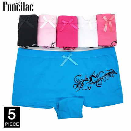 Panties cotton boxer women underwear Safety female panty print lingerie ladies girls intimate woman 5 Pcs/Lot