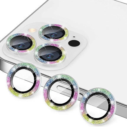Glitter Camera Lens Protector Cover for iPhone 17 Pro Max 16 15 Pro 13 11 14 15 Plus 12 Mini Tempered Glass Protection Lens Film