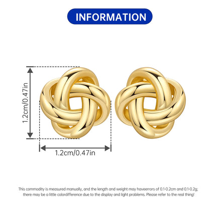 Orstarry S925 Sterling Silver 18k Gold Classic Knot Stud Earrings For Lady S925 Jewelry Party Anniversary Trendy Gifts