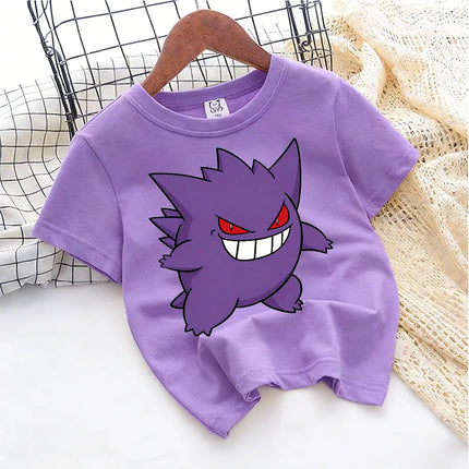 2026 Pokemons Kawaii T-shirts for Children Pikachu Cartoon Cute Short-sleeved Top Boys Girls Summer Fashion Kawaii T-shirt Gift