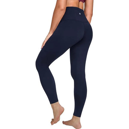Womens HighWaist Airlift Soft Yoga LeggingsSolid Color Tight Workout Pants for Pilates Exercise Street Style