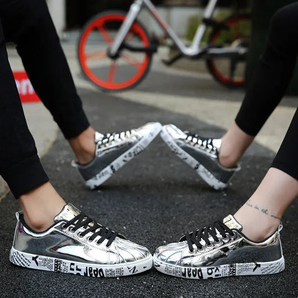 Spring and Summer New Men's Casual Shoes for Men Couple Leather Gold Anti Slip Man Sneakers Lightweight Outdoor Shoe Big Size 46