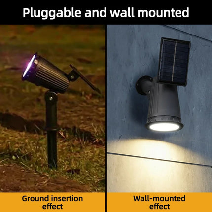 9 LED Solar Spot Lights IP65 Waterproof Outdoor RGB Solar Landscape Lights Brightness Adjustable for Garden Yard Palm Trees