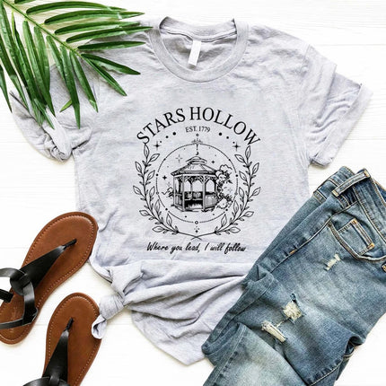 Vintage Stars Hallow T-Shirt Lukes Diner T Shirt Casual Short Sleeve Women Tshirts Tv Show Inspired Tee Streetwear Women Tops