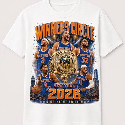 2026 New York Knicks Championship Circle Member Printed T-shirt, Cotton Unisex Summer Casual T-shirt, Y2K Style