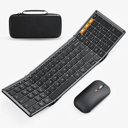 Foldable Keyboard And Mouse Portable Folding Full-size Bluetooth Keyboard Mouse Combo For Business And Travel - product image