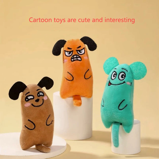 Cartoon cat and dog toy Bite resistant puppy plush doll Cat grinding teeth cleaning interactive toy - product image 2