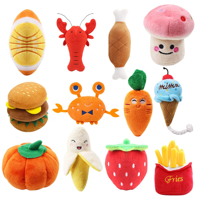 1Pc Pet Toys Fruit Animals Cartoon Dog Toy Stuffed Squeaking Cute Plush Puzzle for Dogs Cat Chew - product image 2