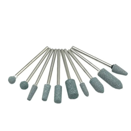 10pcs/set Corundum Nail Drill Bits 3/32" Rotary Ceramic Stone Burr Cutters for Manicure Nails Accessories Tool