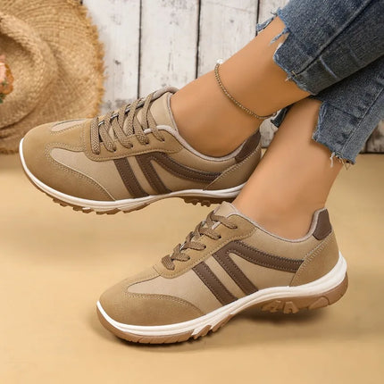 Women's Lace-up Sneakers Autumn Casual Comfortable Flat Shoes 2026 Fashionable Breathable Outdoor Womens Walking Shoes Plus Size
