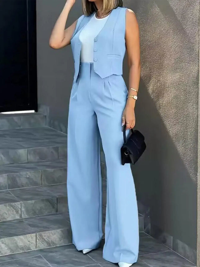 Fashion suit vest, vest, vest, wide leg pants, casual suit, new professional versatile business style - product image 7