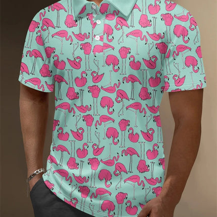 2025 New 3d Print Flamingo Graphic Polo Shirts For Men Women Short Sleeve Golf Shirts Fashion Street Polo Shirt Hawaiian Tops