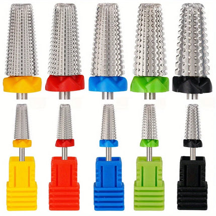 1/5Pcs 5 in 1 Ceramic Nail Drill Bit For Electric Drill Machine 3/32" Shank Milling Cutter Fast remove Acrylic or Hard Gel