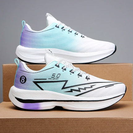 Marathon Men Sports Running Shoes Carbon Board Air Cushion Breathable Lightweight Women's Comfortable Athletic Nonskid Sneakers