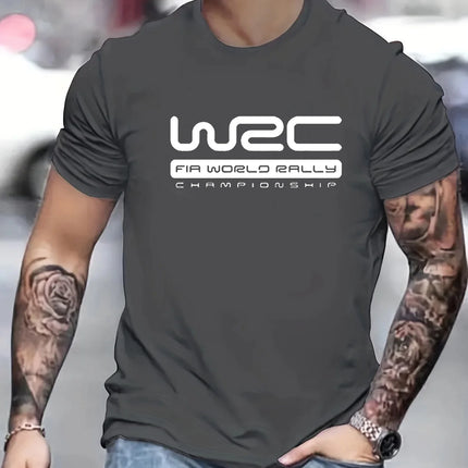 Men's summer  pure cotton fashionable casual sports loose letter pattern printed round neck short sleeved T-shirt top