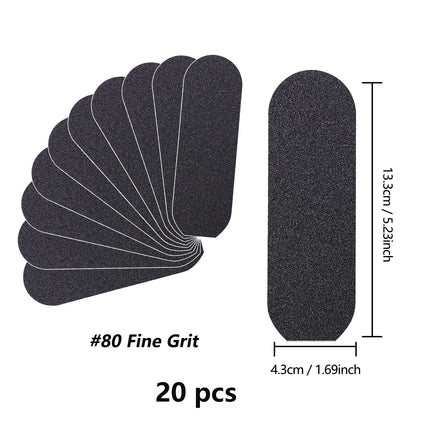 20PCS #80 180 Foot Rasp Profession Feet Care Hard Dead Skin Callus Remover Pedicure File Replacement For Stainless Steel Handle