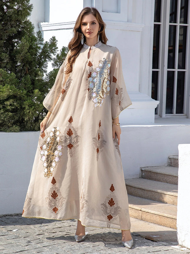 Bescheidene Kleidung Ramadan Marokko Abaya Eid Muslimische Frauen Pailletten Kleider Vestidos Saudi-Arabien Jalabiya Party Abayas Kaftan Arabisches Gewand 2024