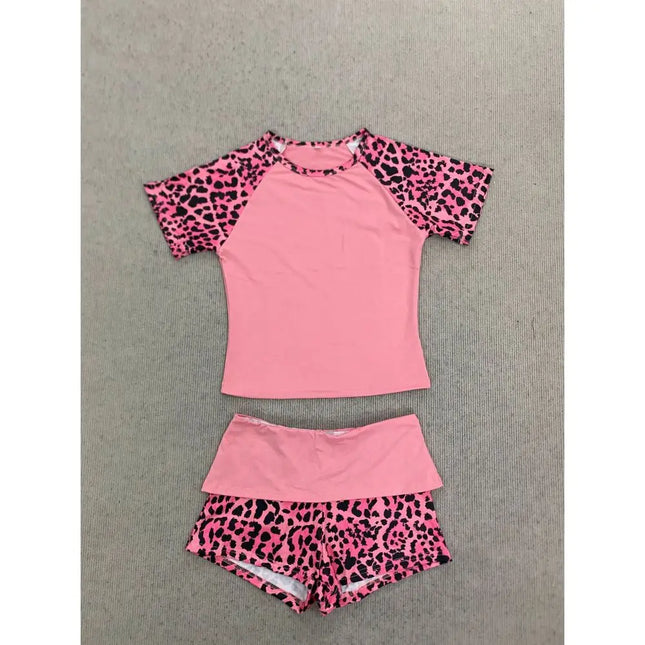 New solid color leopard print patchwork retro cross-border Y2K sexy spicy girl Harajuku casual short - product image 2