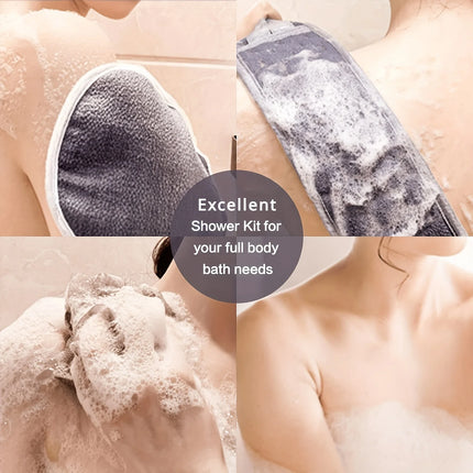 Exfoliating Body Scrubber Set - Includes Back Scrubber, Bath Glove And Shower Bath Sponge Loofah - Deep Clean And - product i