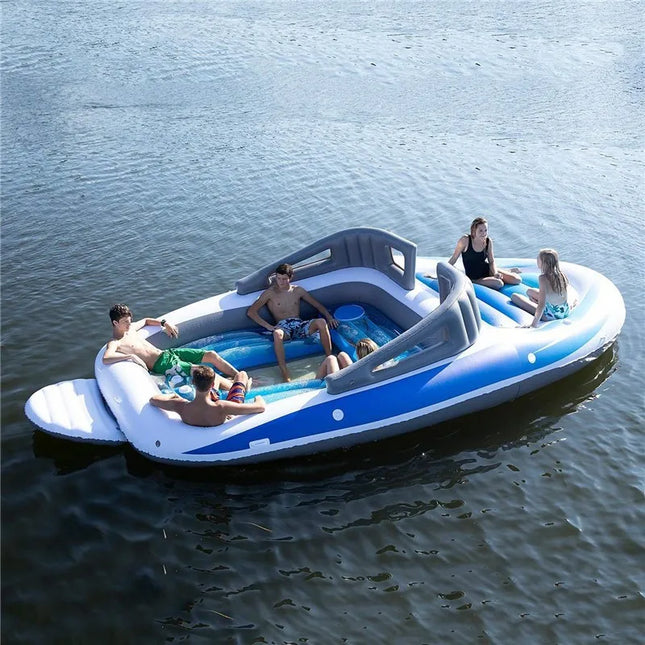Balsa flotante inflable de PVC engrosado de 400 cm para 6 personas, bote inflable para yate para deportes acuáticos
