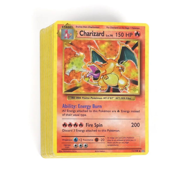 60/100 Stück englische Pokémon-Karte, Jahrgang 1996, Glänzender Glurak Pikachu Mewtu Sammelkarte, Kinder Pokémon Spielzeug