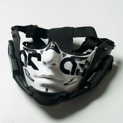 14Color Cyberpunk Half Face Mask Mecha Style Halloween Cosplay Mask Adjustable Strap Breathable Comfort Party Costume Face Cover